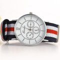 Trendy Nylon Fabric Band Geneva Three Dails Watch for Men, Casual Watches